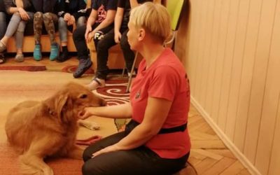 Ania z Fridą z wizytą u mieszkańców internatu SOSW w Kluczborku