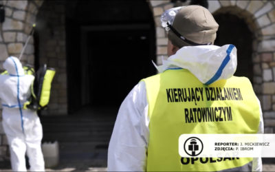 Dekontaminacja miejsc użyteczności publicznej w obiektywie Tarnów Opolski TV.