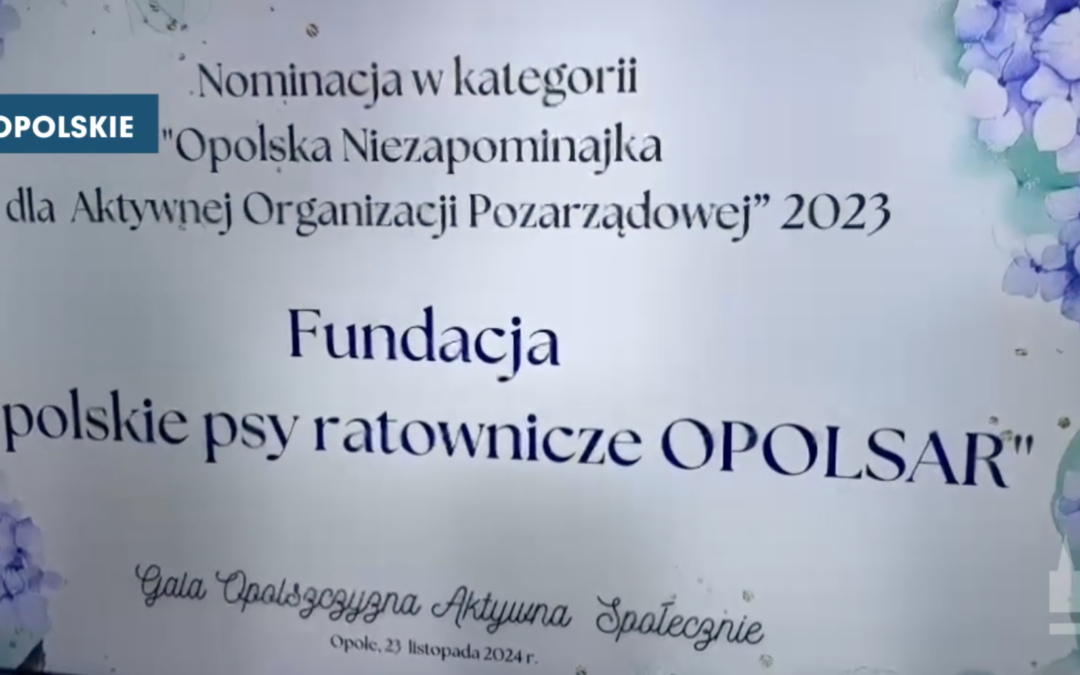 Nominacja dla OPOLSARU w dwóch kategoriach nagrody Opolskiej Niezapominajki – dla „Aktywnej Organizacji Pozarządowej” i „Społecznika Roku”.